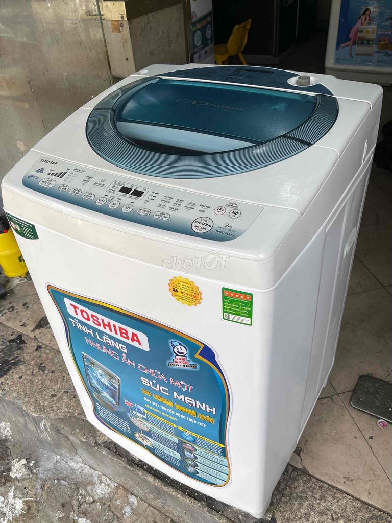 Máy giặt Toshiba Inverter 9kg DC1000 tiết kiệm êm🖤