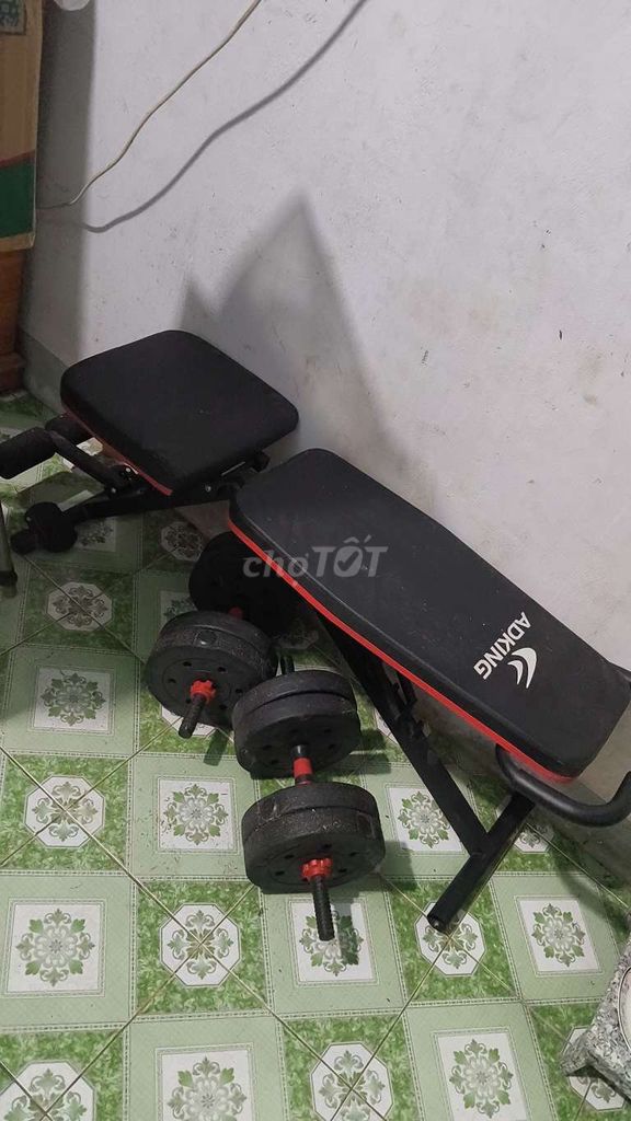 Ghế tập tạ ADKING Khung thép Đen đỏ
