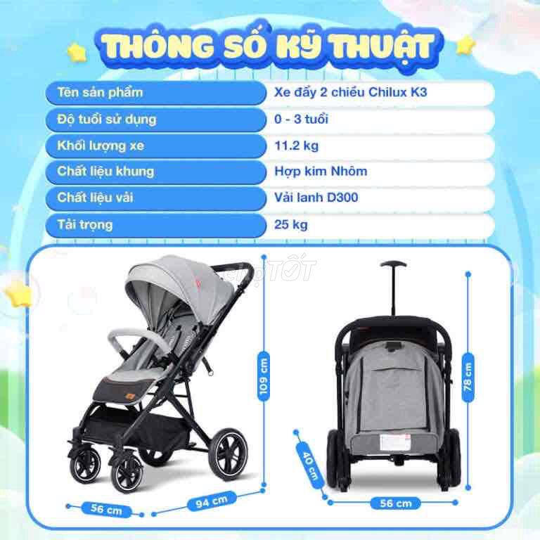 THANH LÝ XE ĐẨY 2 CHIỀU CHILUX K3