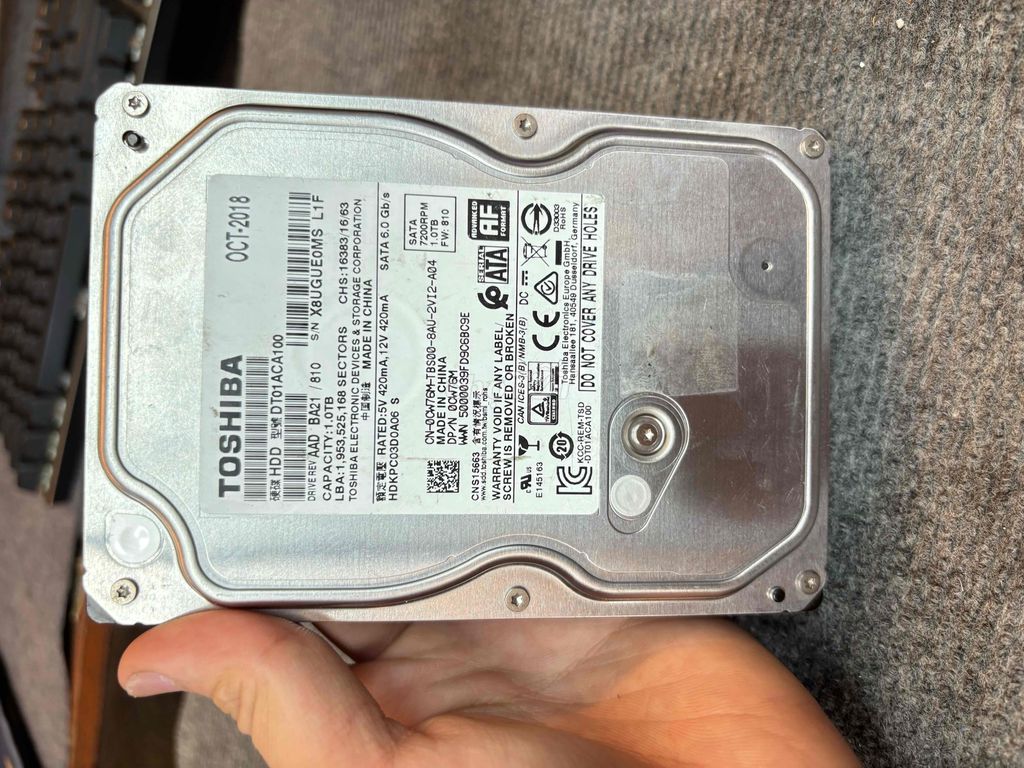 🔥Ổ cứng HDD Toshiba 1TB sk 100% lưu trữ ngon