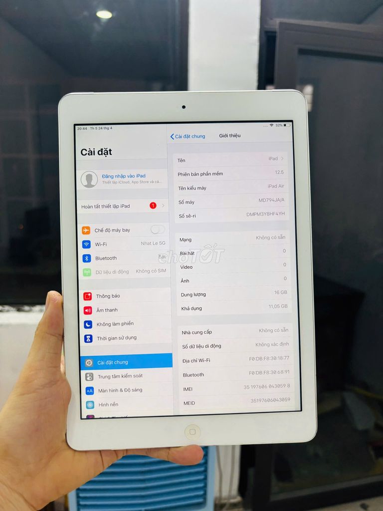 iPad Air 16GB Wifi + 4G nguyên zin. Mua bán Máy tính bảng tại Quận Đống Đa Hà Nội được đăng bởi Tạ Ngọc Thắng hình 6