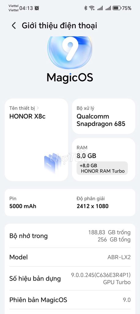 Honor X8c 256GB. Mua bán Điện thoại tại Huyện An Dương Hải Phòng được đăng bởi Huy Toàn hình 1
