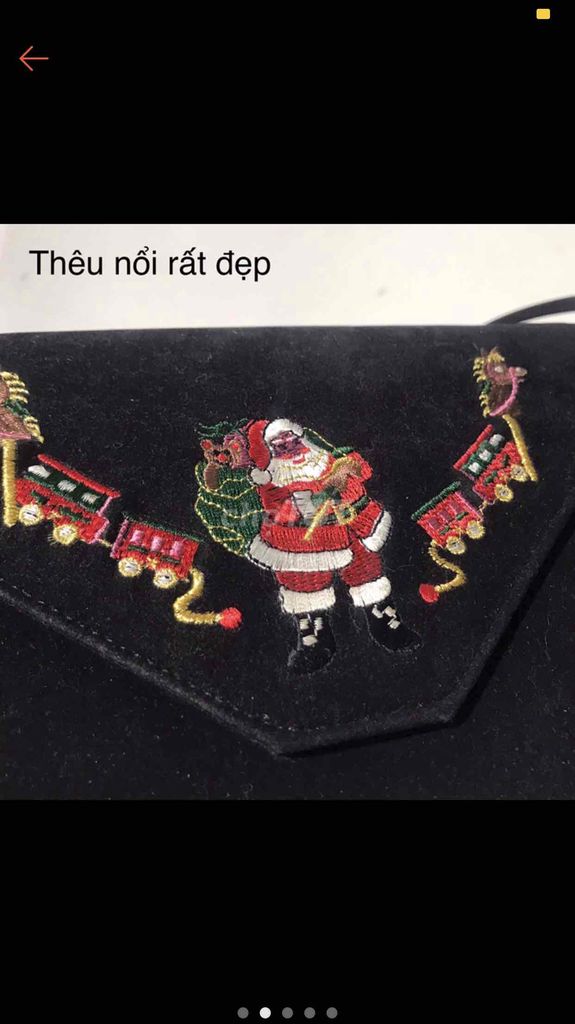 Túi nhung cứng noel giáng sinh