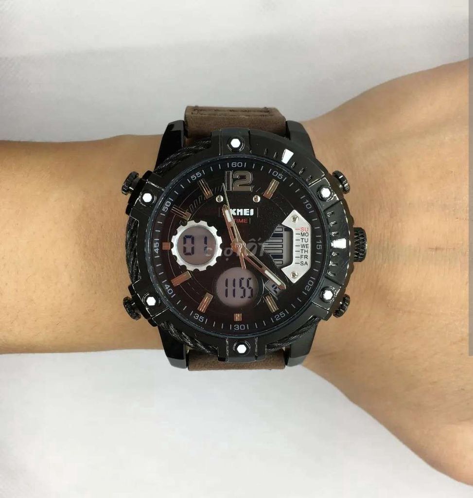 Đồng hồ nam chính hãng skmei 2 máy riêng biệt