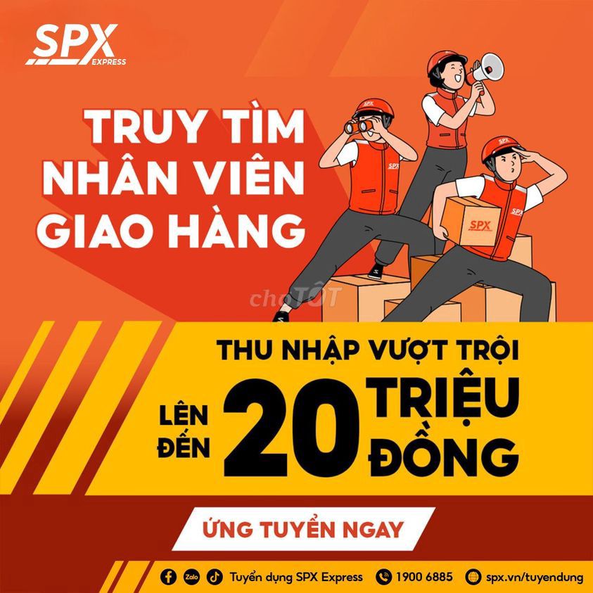 [DĨ AN] TUYỂN SHIPPER GIAO HÀNG, TỪ 10 - 20TR