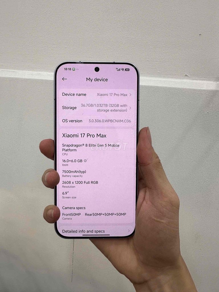 Xiaomi 17 Pro Max 1TB Tím Nội địa 99%. Mua bán Điện thoại tại Quận Phú Nhuận Tp Hồ Chí Minh được đăng bởi HoangAnh 255 hình 1