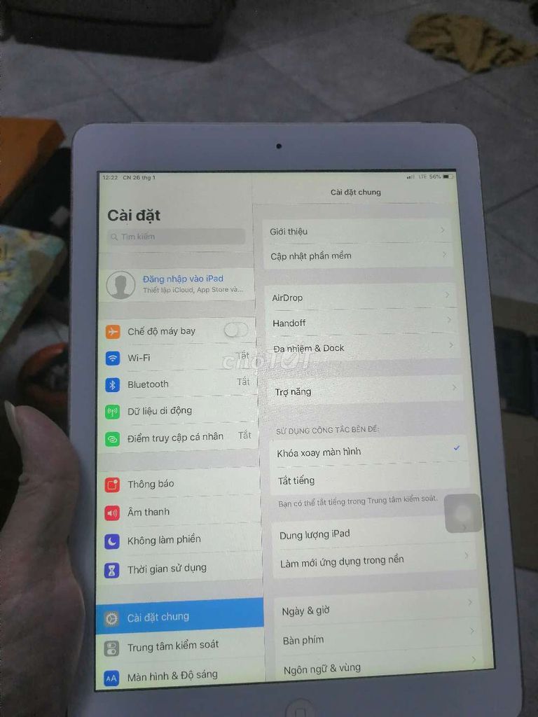 Ipad Air 1 có xài Sim 4g, 16g Full CN- IOS: 12.5.5