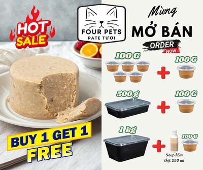 Khuyến mãi Pate tươi FourPets cho Chó Mèo. Mua bán Phụ kiện, Thức ăn, Dịch vụ tại Thành phố Thủ Đức Tp Hồ Chí Minh được đăng bởi Đồ Thu Cưng