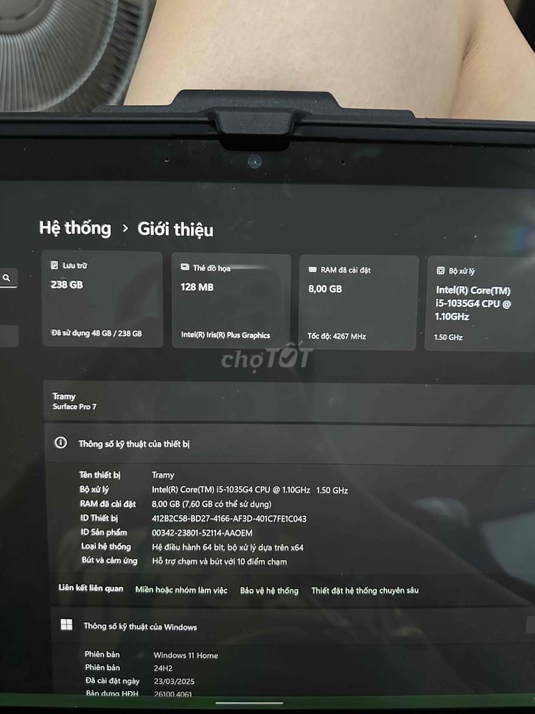 Surface pro7 i5/8gb/128gb