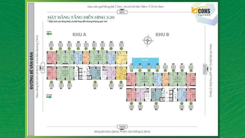 Cho thuê căn hộ BCons polygon giá 6.5tr