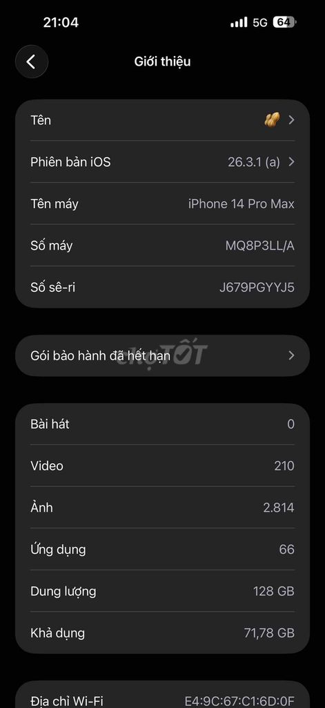 iPhone 14 Pro Max 128GB Trắng, Quốc Tế. Mua bán Điện thoại tại Huyện Trảng Bom Đồng Nai được đăng bởi Nguyễn Hoàng Thanh hình 1