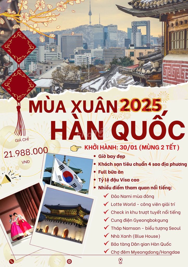 HÀN QUỐC 30/1 Mùng 2 tết Ất Tỵ 2025