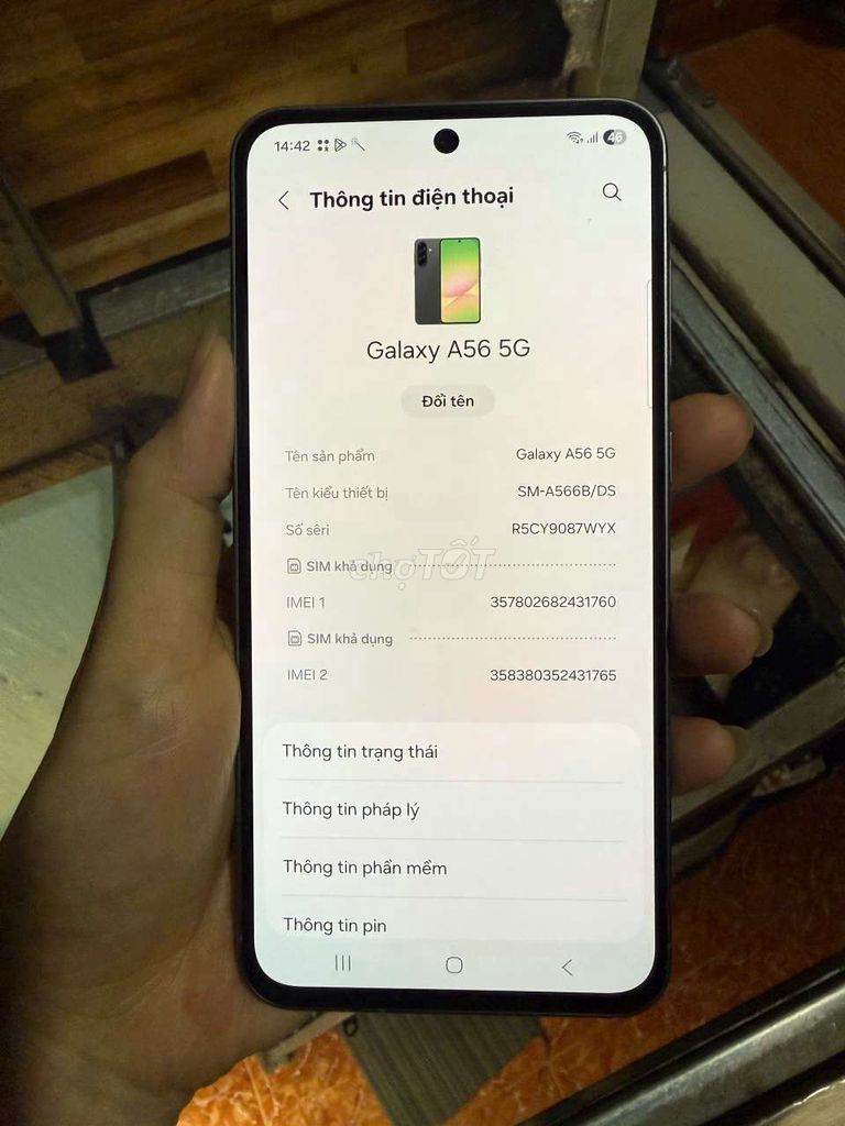 Samsung Galaxy A56 5G 128GB Xám 2 SIM. Mua bán Điện thoại tại Quận 3 Tp Hồ Chí Minh được đăng bởi luungoc hình 1