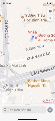 nhà mặt tiền hẻm xe hơi gần ngã tư Bình Triệu
