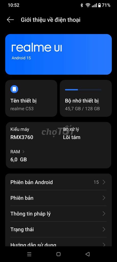 Realme C53 Vàng 128GB, Máy Đã Dùng. Mua bán Điện thoại tại Huyện Long Hồ Vĩnh Long được đăng bởi Văn Khải hình 1