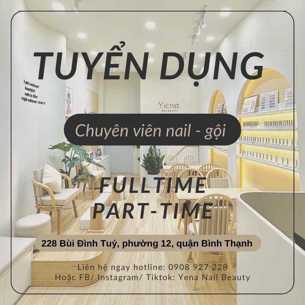 HCM Bình Thạnh tuyển thợ nail - gội đầu