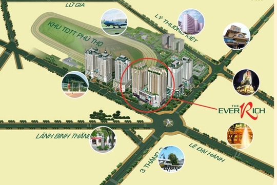 Cho thuê căn hộ The Everich Q.11 nhà đẹp đầy đủ nội thất 50m2, 1pn 1wc