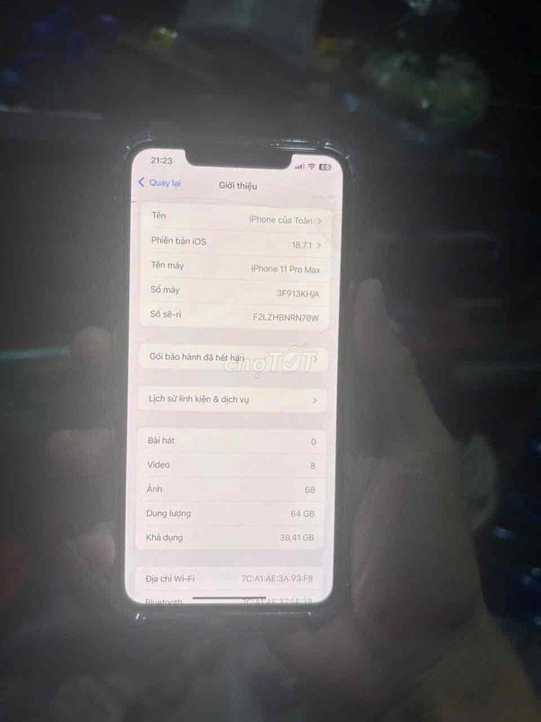 iPhone 11 Pro Max 64GB qtế màn hình zin có đổi. Mua bán Điện thoại tại Thành phố Long Xuyên An Giang được đăng bởi MINH KIỆT  hình 1