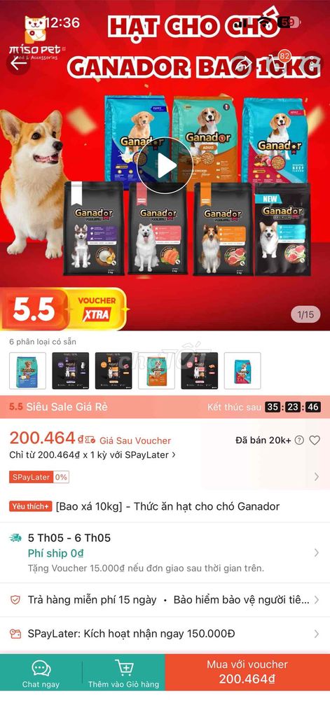 Thức ăn chó Ganador 5kg. Mua bán Phụ kiện, Thức ăn, Dịch vụ tại Quận Bình Tân Tp Hồ Chí Minh được đăng bởi Minh Huyền hình 1