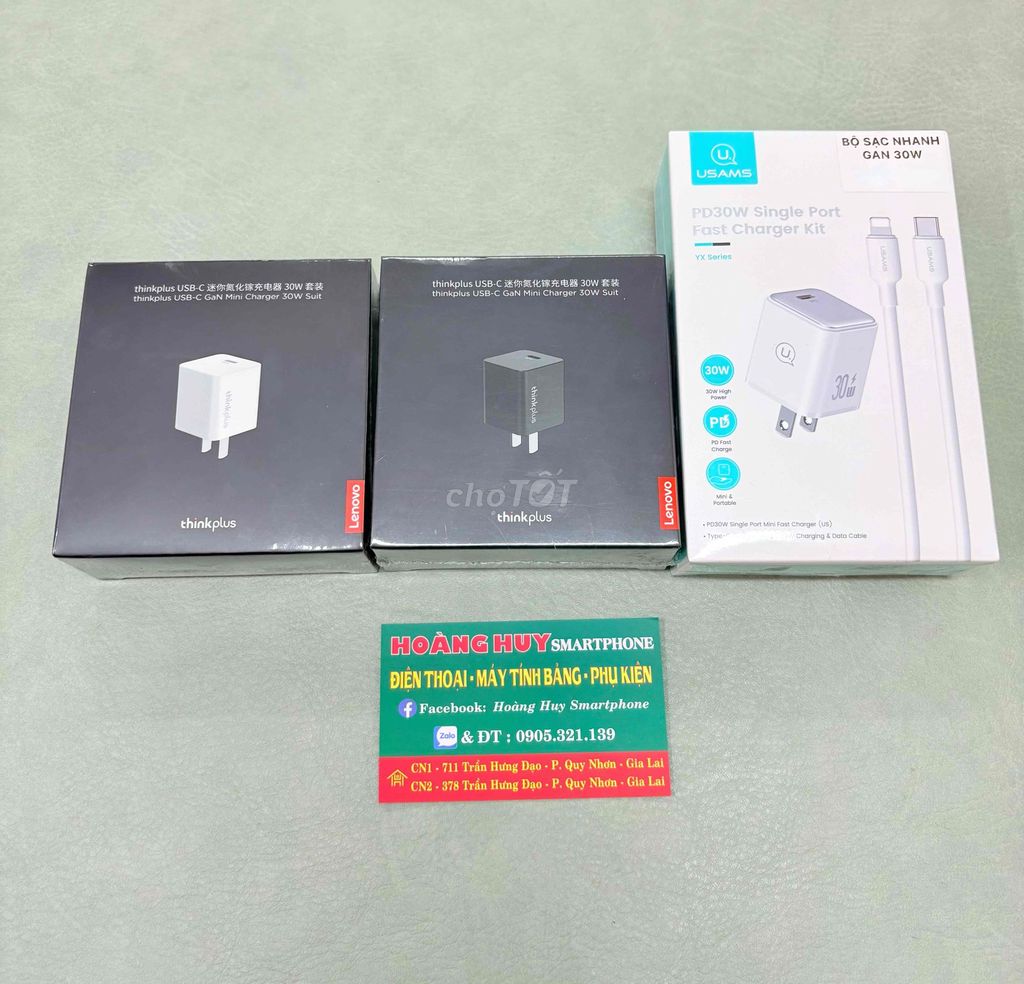 Bộ sạc nhanh GAN 30W chính hãng USAMS, LENOVO.. Mua bán Phụ kiện (Màn hình, Chuột...) tại Thành phố Qui Nhơn Bình Định được đăng bởi Hoàng Trinh hình 1