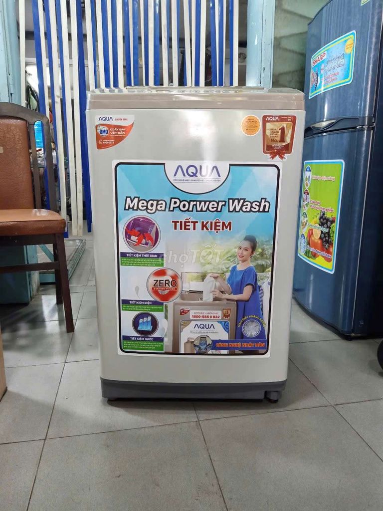 Máy giặt Aqua 9kg Inverter zin đẹp mới 90% bền bỉ