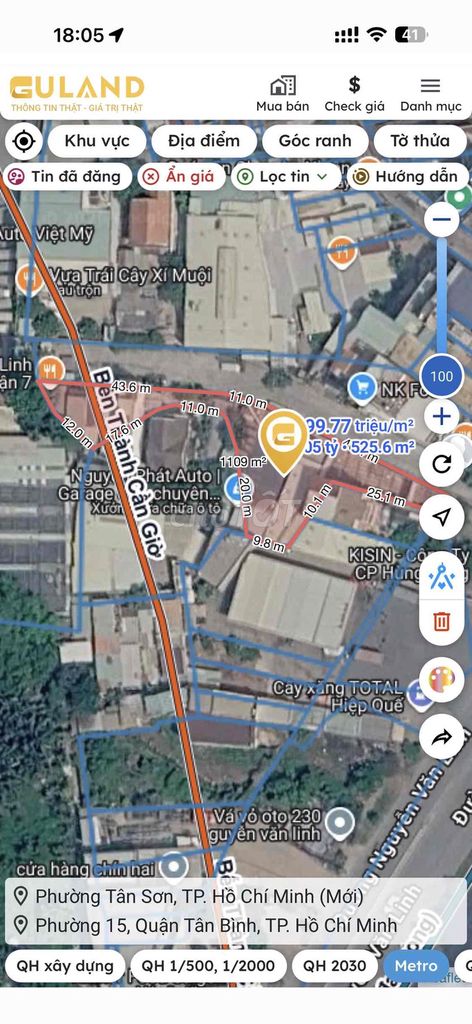 cần bán lô đất 525.6m2 Nguyễn Văn Linh