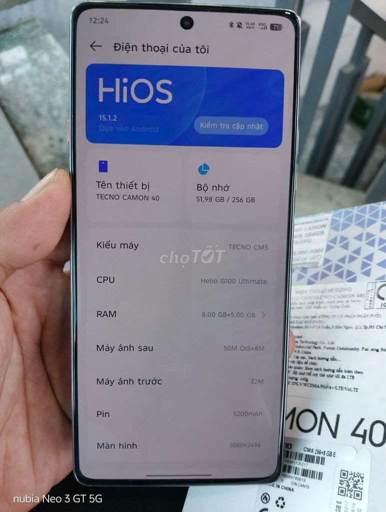 TECNO CAMON 40 256GB Như mới. Mua bán Điện thoại tại Quận 12 Tp Hồ Chí Minh được đăng bởi Phúc An hình 1