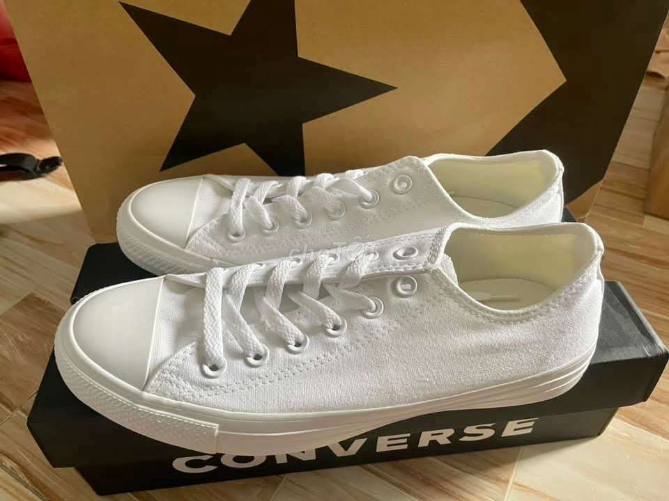 Giày converse classic trắng vải real new fullbox