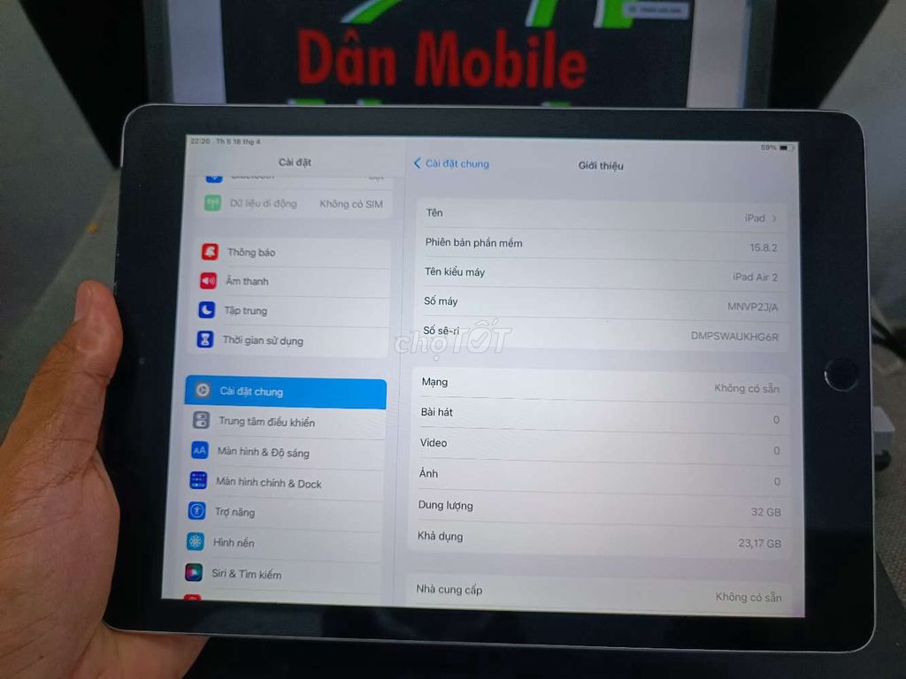 IPAD AIR 2 32GB CÓ SIM 4G PIN 7300 ZIN ĐẸP FULL CN