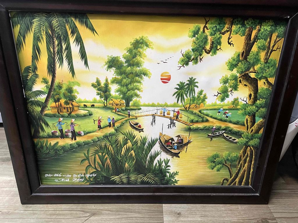 Tranh sơn dầu Đồng quê chất liệu Sơn dầu. Mua bán Đồ sưu tầm, đồ cổ tại Quận Tân Bình Tp Hồ Chí Minh được đăng bởi Ba He hình 1