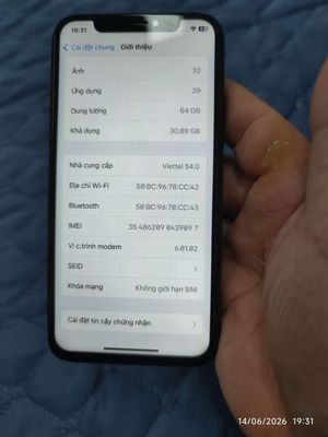 Apple iPhone X 64GB Đen Đã thay màn hình