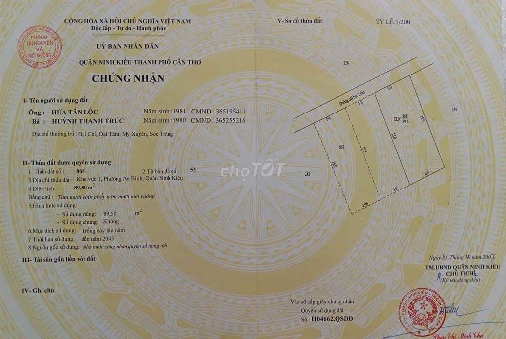 BÁN NHÀ NINH KIỀU 90M2 GIÁ 1,37 TỶ HẺM 5 ĐƯỜNG TRẦN VĨNH KIẾT, AN BÌNH