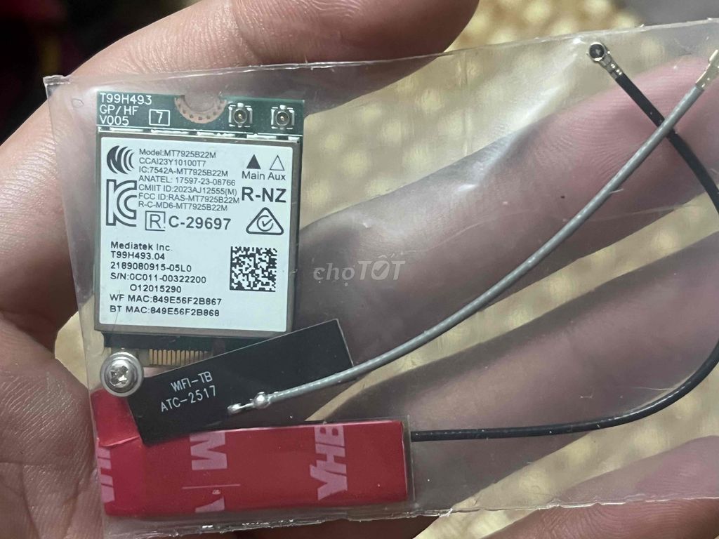 Card mạng Mediatek MT7925B22M. Mua bán Linh kiện (RAM, Card...) tại Quận Hải An Hải Phòng được đăng bởi Nguyễn văn thái hình 1