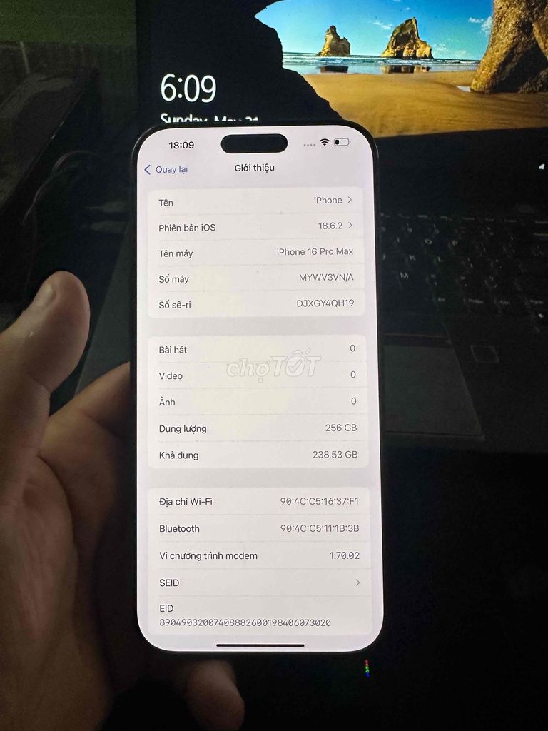 iPhone 16 Pro Max 256GB Đen. Mua bán Điện thoại tại Huyện Hóc Môn Tp Hồ Chí Minh được đăng bởi Đỗ Nam hình 1