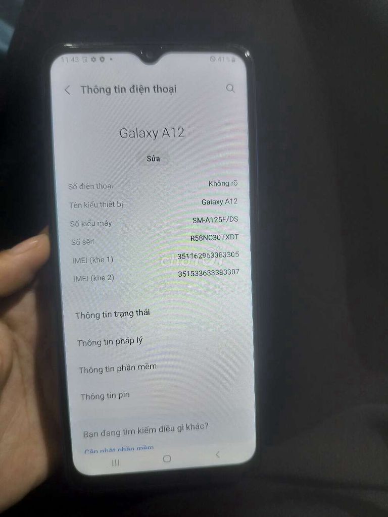 Samsung Galaxy A12 128GB Đen. Mua bán Điện thoại tại Quận Nam Từ Liêm Hà Nội được đăng bởi Như Tâm hình 1