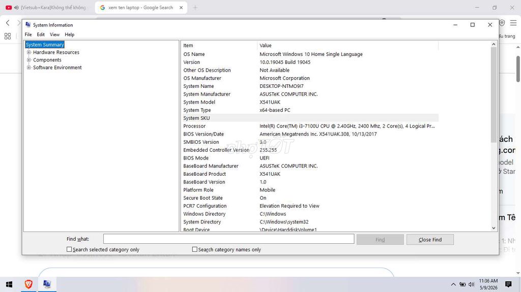 ASUS X541UAK i3 8GB/120GB Đen. Mua bán Laptop tại Quận Bình Thạnh Tp Hồ Chí Minh được đăng bởi V. Phúc hình 1