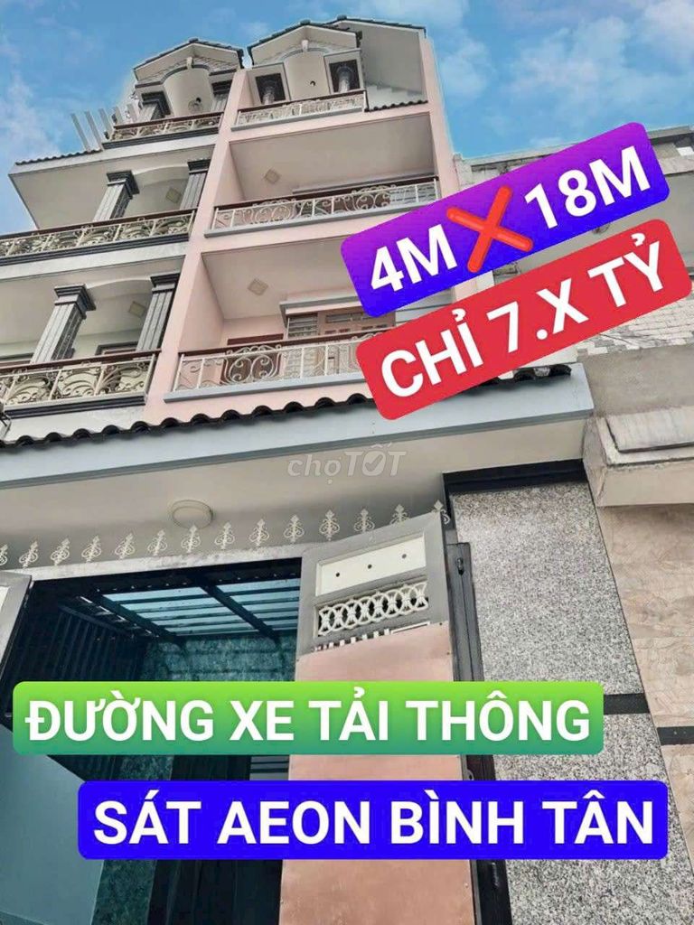 ĐƯỜNG NHỰA XE TẢI NÉ THÔNG TÂN HÒA ĐÔNG 5 TẦNG 4M18M CHỈ HƠN 7 TỶ XÍU