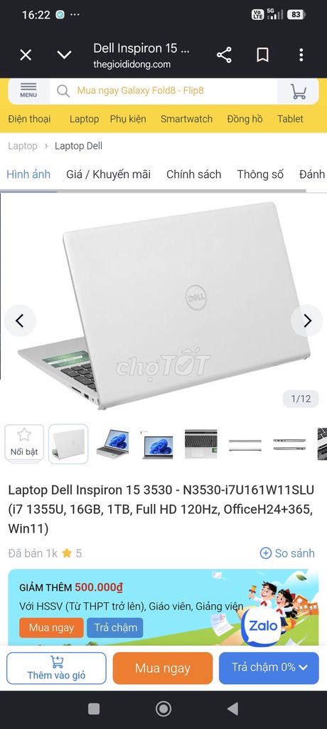 Dell Inspiron 15 3530 i7 1355U 16GB/1TB SSD. Mua bán Laptop tại Thành phố Phú Quốc Kiên Giang được đăng bởi manh cuong tran hình 1