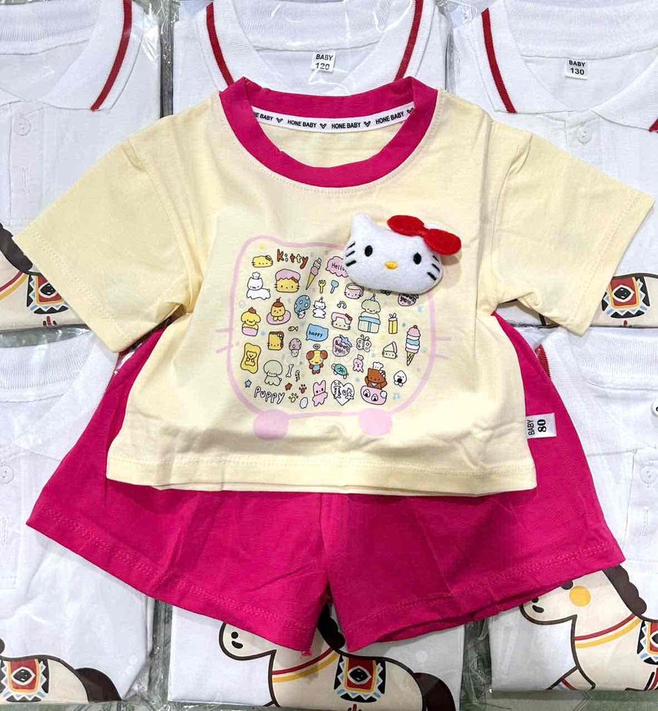 #Sét bộ hè mặt mèo nổi cho bé gái (sz 8kg-18kg). Mua bán Mẹ và bé tại Quận Hải An Hải Phòng được đăng bởi Nguyễn Thị Lệ  hình 1