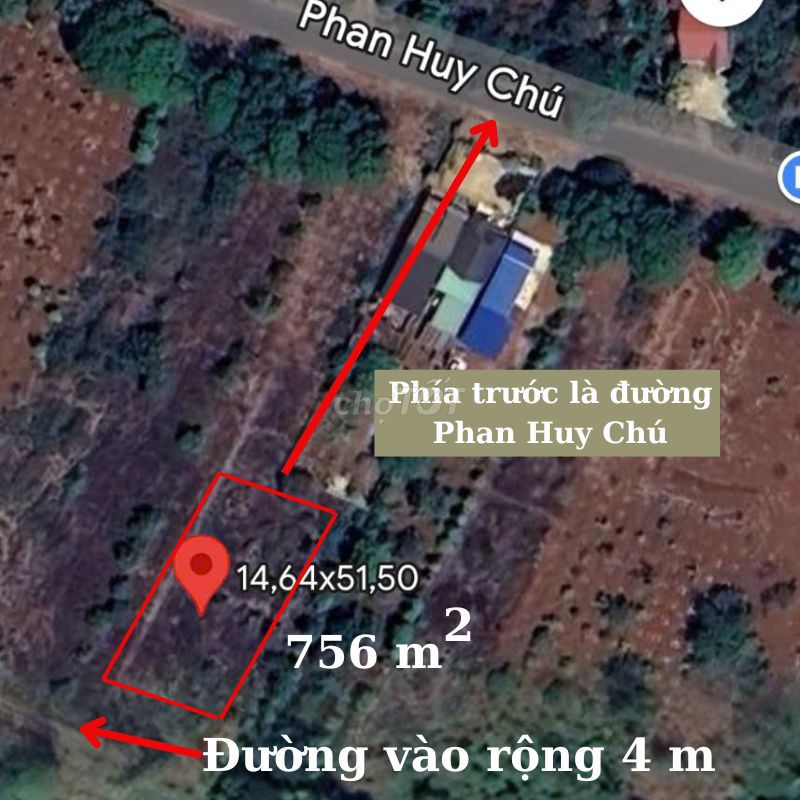 Đất ONT diện tích 756m2 dường cấp 1 đường Phan Huy Chú, Xã Hòa Xuân