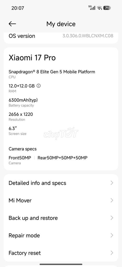Xiaomi 17 Pro 256GB. Mua bán Điện thoại tại Huyện Sóc Sơn Hà Nội được đăng bởi HN950 Lê Hòa- 283HTM hình 1