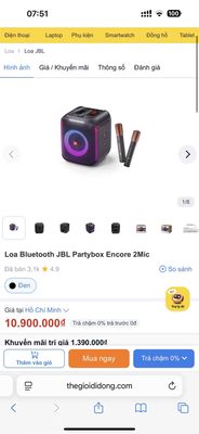 Loa Bluetooth JBL Partybox Encore 2Mic. Mua bán Tivi, Âm thanh tại Quận Liên Chiểu Đà Nẵng được đăng bởi Hùng