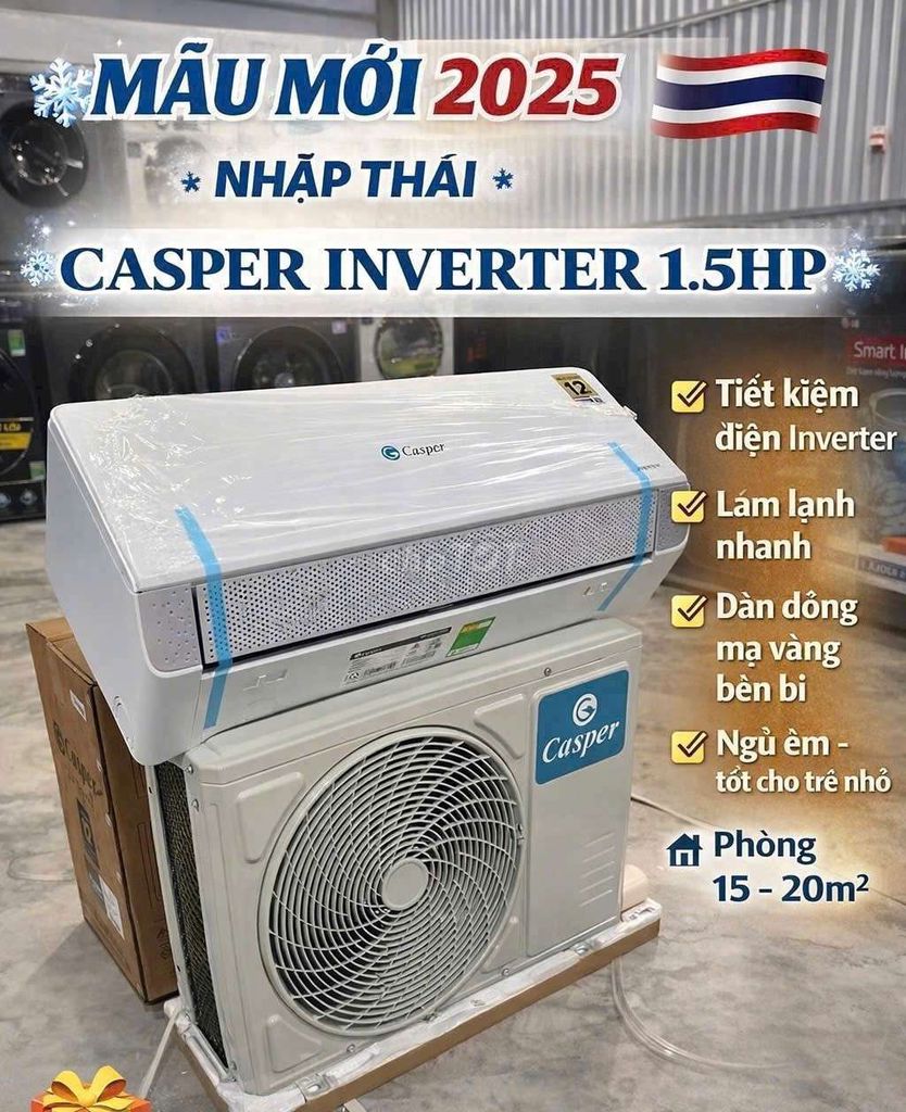 Máy lạnh Casper Inverter 1.5HP. Mua bán Máy lạnh, điều hoà tại Thị xã Tân Uyên Bình Dương được đăng bởi van linh  hình 1