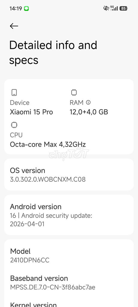 Xiaomi 15 Pro 12GB Đã qua sử dụng. Mua bán Điện thoại tại Huyện Yên Phong Bắc Ninh được đăng bởi QUANG GAME PRO hình 1