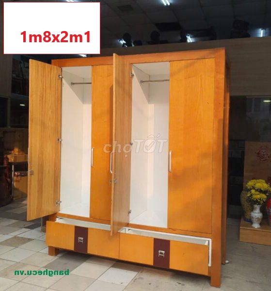 Tủ quần áo 4 cánh, tủ áo gỗ MDF 1m8x2m sang trọng