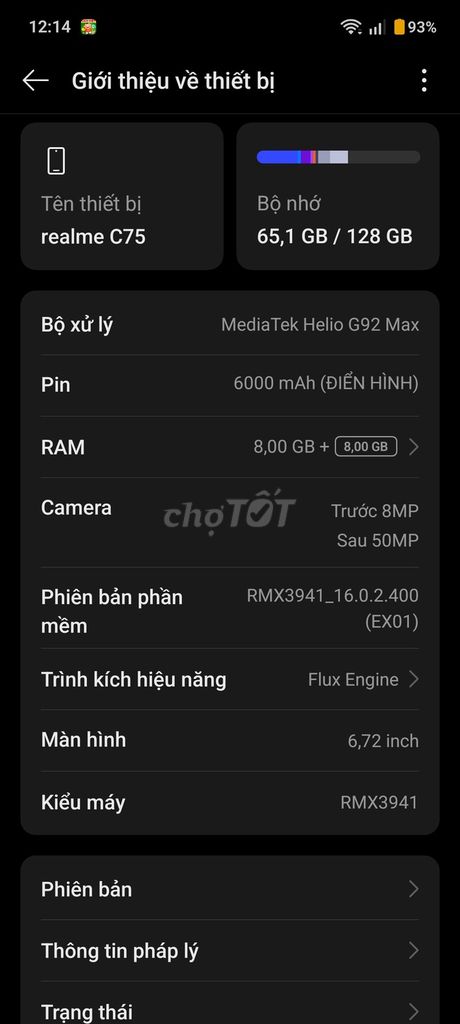 Realme C75 128GB. Mua bán Điện thoại tại Thành phố Vinh Nghệ An được đăng bởi Nguyễn Khắc Vinh hình 1