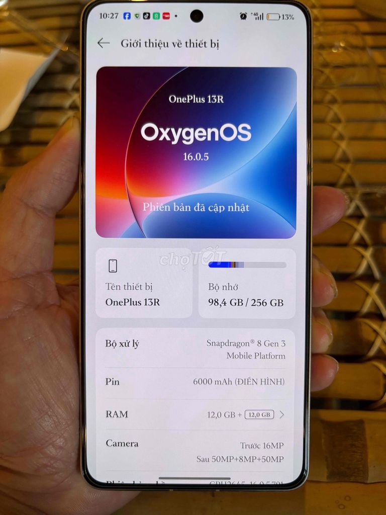 OnePlus 13R 256GB Titan. Mua bán Điện thoại tại Huyện Hóc Môn Tp Hồ Chí Minh được đăng bởi lâm tuấn hình 1
