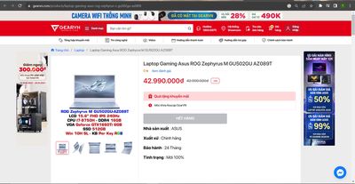 Laptop Gaming Asus ROG Zephyrus M GU502GU (240hz)