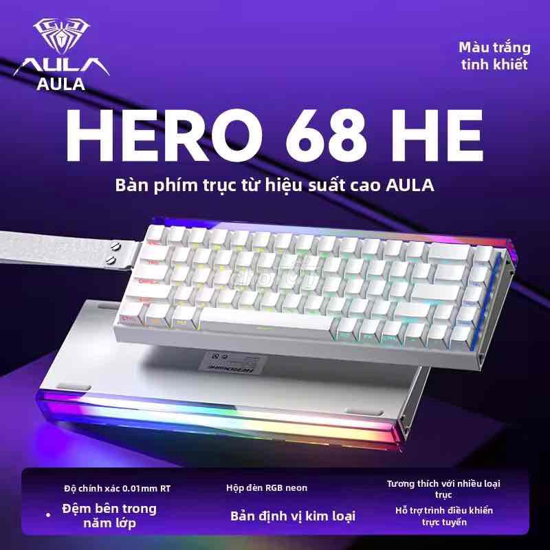 Bàn phím cơ Aula Hero 68HE Trắng. Mua bán Phụ kiện (Màn hình, Chuột...) tại Huyện Quốc Oai Hà Nội được đăng bởi Nguyễn Đình Phúc hình 1
