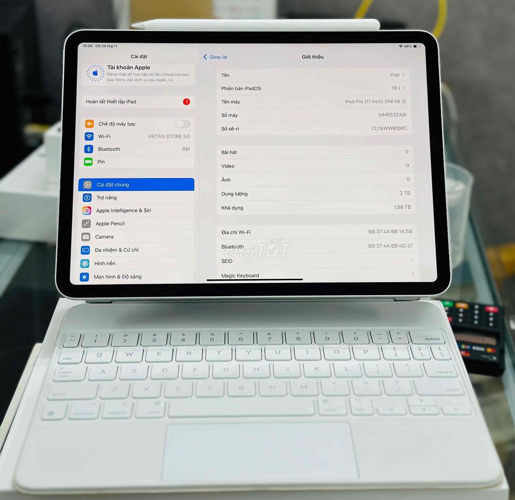 IPad Pro M1 2TB 99% Pin 100% sạc 30L